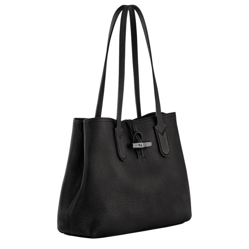 Black Longchamp Roseau Essential M Women's Tote Bag | 76524-TYUM