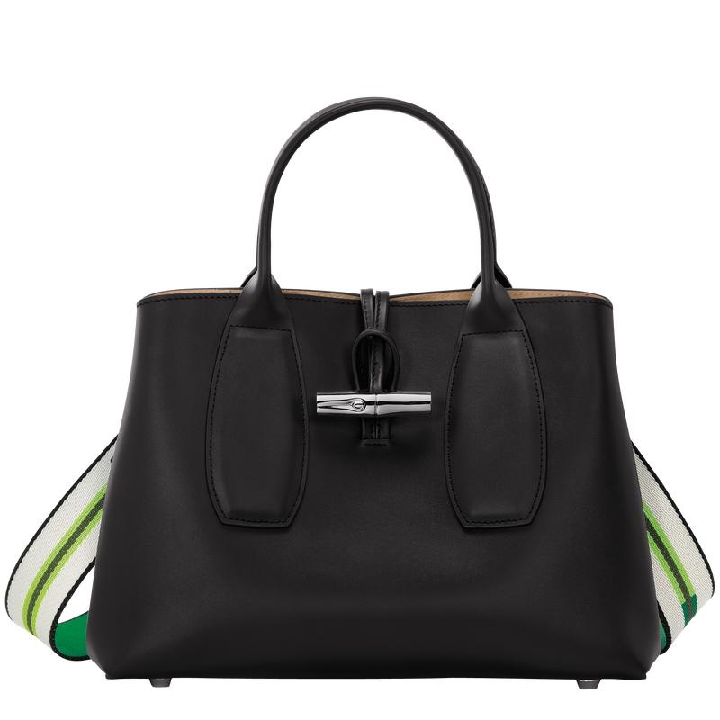 Black Longchamp Roseau M Women\'s Handbags | 65497-BVXF