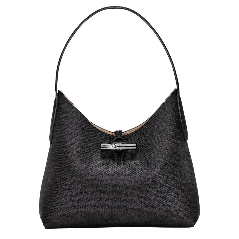 Black Longchamp Roseau M Women\'s Hobo Bags | 25419-BDTE