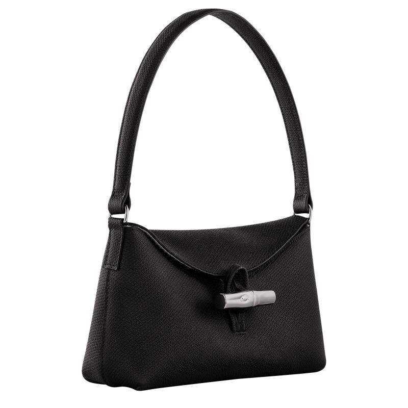 Black Longchamp Roseau S Women's Hobo Bags | 83571-OHES