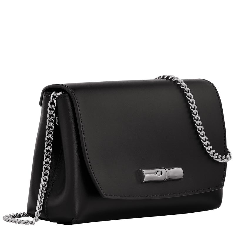 Black Longchamp Roseau Women's Clutch Bag | 61230-CFYQ