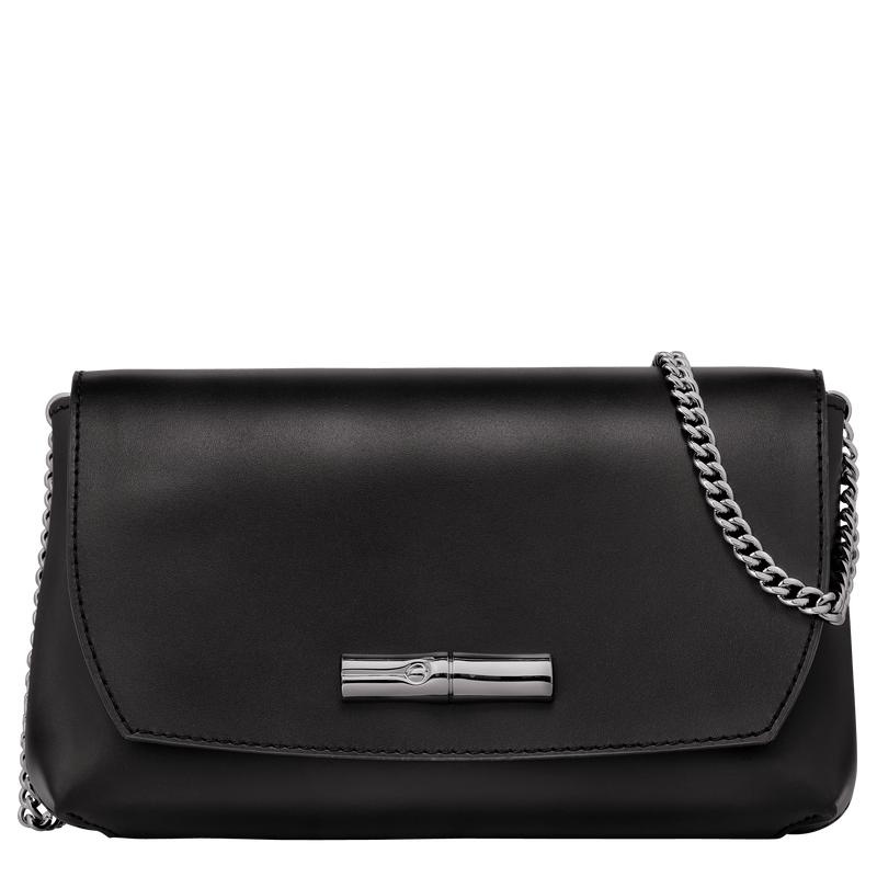 Black Longchamp Roseau Women\'s Clutch Bag | 61230-CFYQ