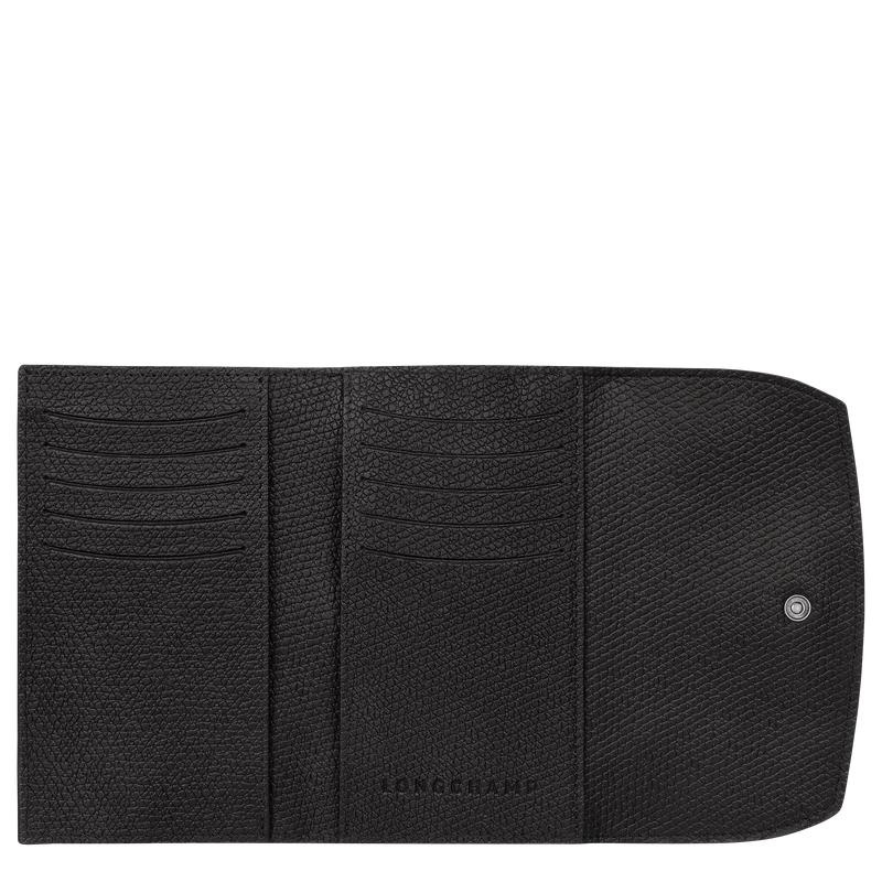 Black Longchamp Roseau Women's Wallets | 68593-KTAO