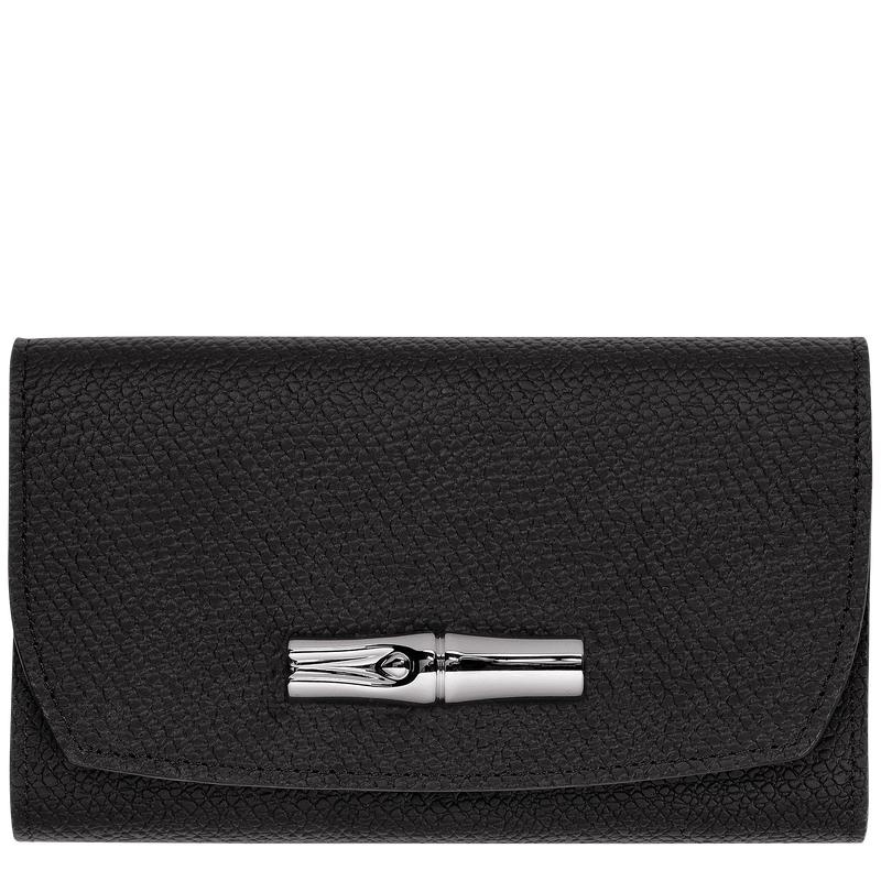 Black Longchamp Roseau Women\'s Wallets | 68593-KTAO