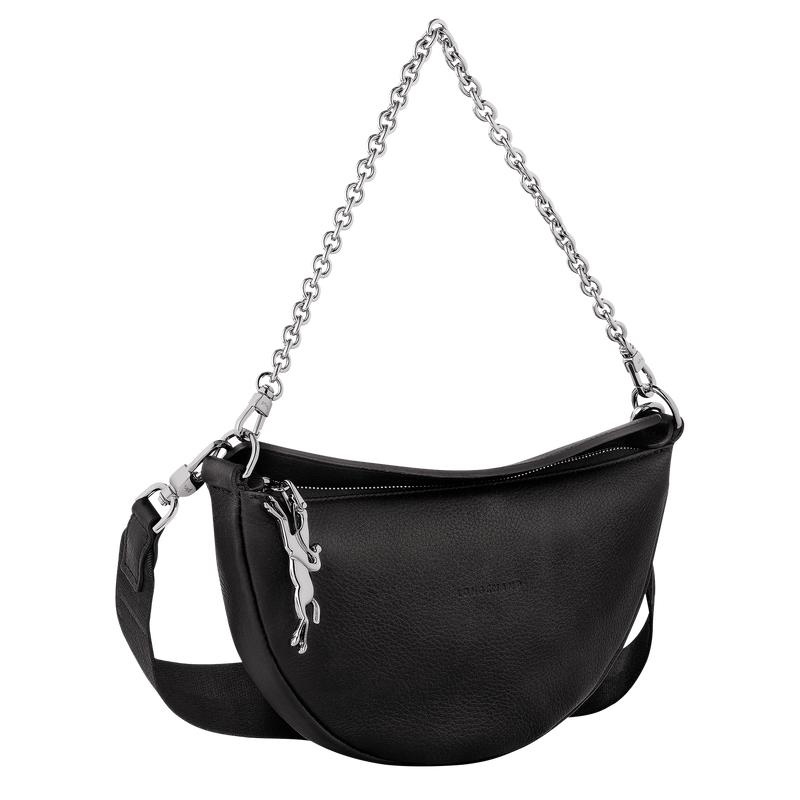 Black Longchamp Smile S Women's Crossbody Bags | 52176-BZRQ