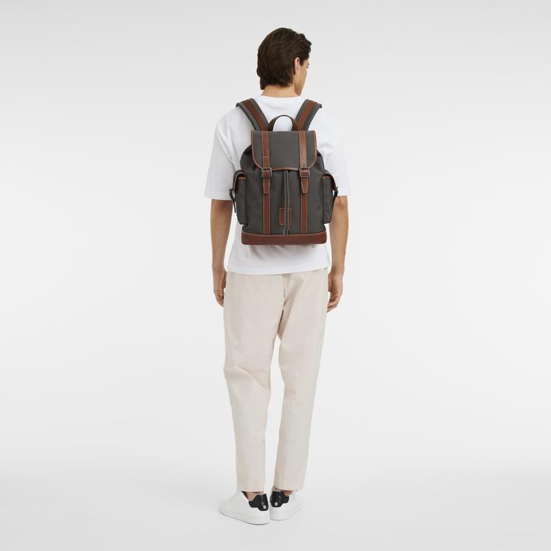 Brown Longchamp Boxford Men's Backpacks | 89437-LSUK