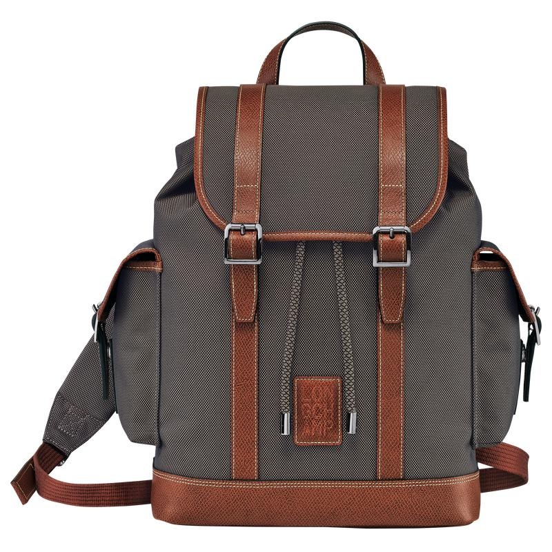 Brown Longchamp Boxford Men\'s Backpacks | 89437-LSUK