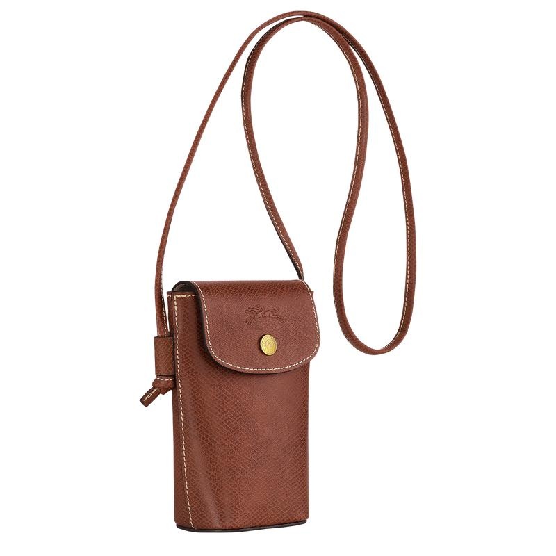 Brown Longchamp Épure with leather lace Men's Phone Case | 96810-YAQJ