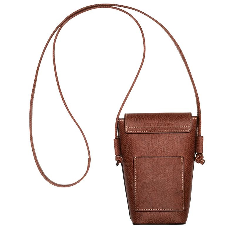 Brown Longchamp Épure with leather lace Women's Phone Case | 83095-GZQW