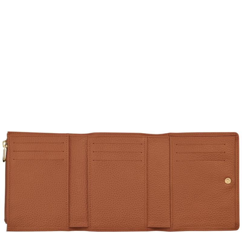 Caramel Brown Longchamp Le Foulonné Men's Wallets | 70186-CPJM