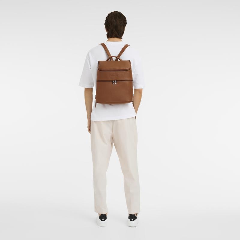 Caramel Brown Longchamp Le Foulonné Men's Backpacks | 09542-IZNP