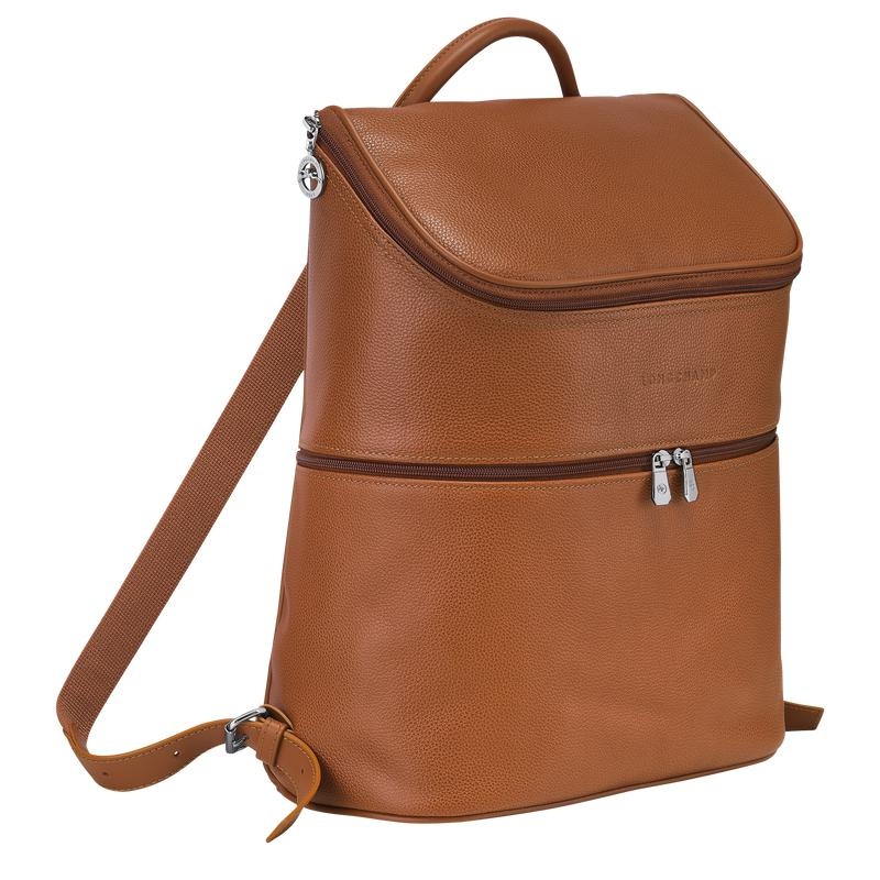 Caramel Brown Longchamp Le Foulonné Men's Backpacks | 09542-IZNP