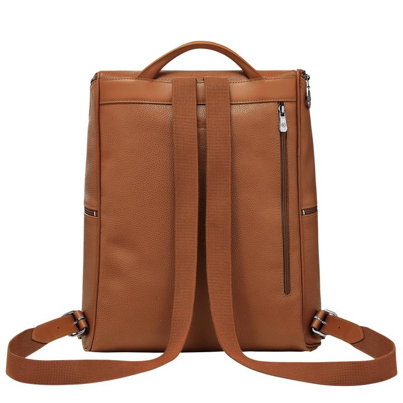 Caramel Brown Longchamp Le Foulonné Men's Backpacks | 09542-IZNP