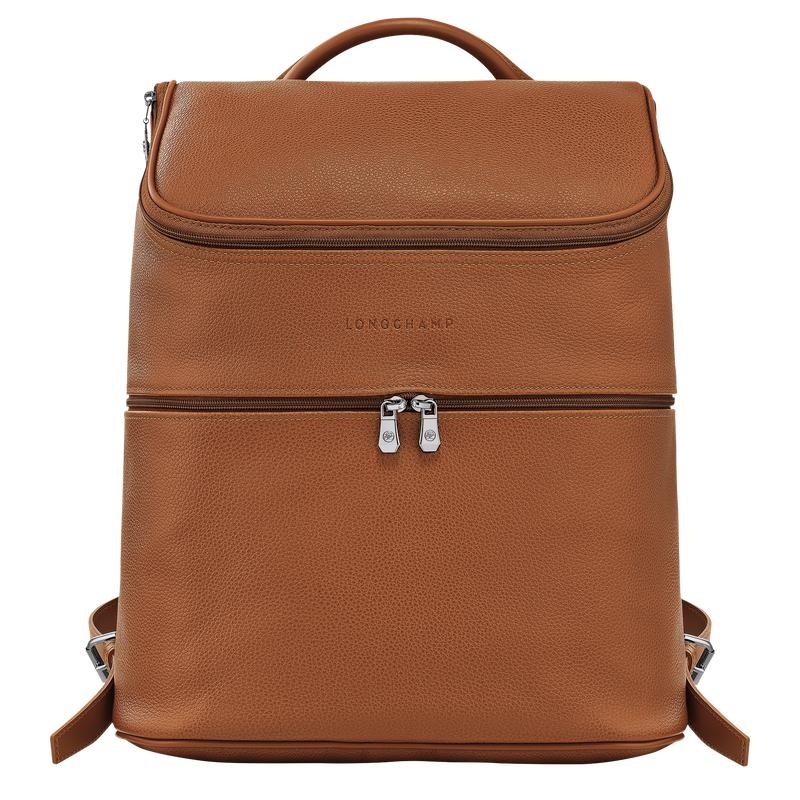 Caramel Brown Longchamp Le Foulonné Men\'s Backpacks | 09542-IZNP