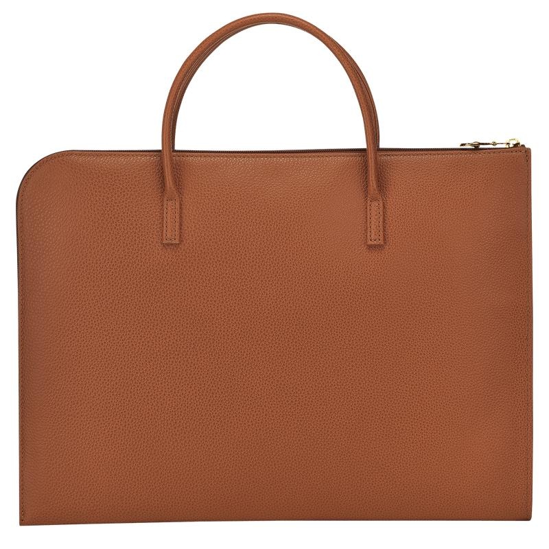 Caramel Brown Longchamp Le Foulonné S Men's Briefcase | 91453-QZSC