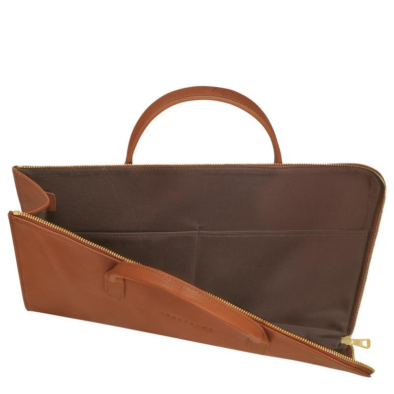 Caramel Brown Longchamp Le Foulonné S Men's Briefcase | 91453-QZSC