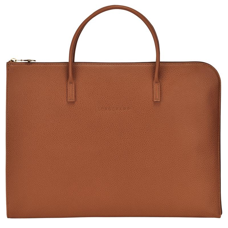 Caramel Brown Longchamp Le Foulonné S Men\'s Briefcase | 91453-QZSC