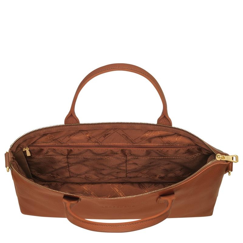 Caramel Brown Longchamp Le Foulonné S Men's Briefcase | 07238-STAK