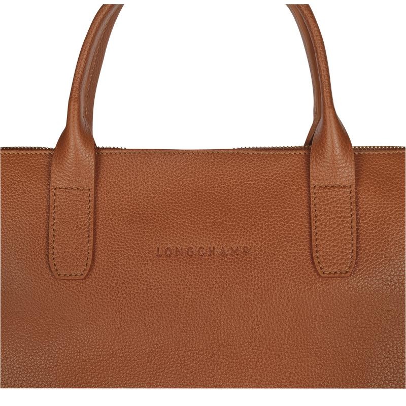 Caramel Brown Longchamp Le Foulonné S Men's Briefcase | 07238-STAK