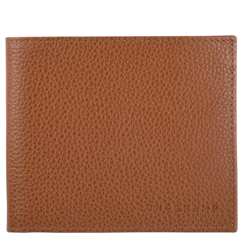 Caramel Brown Longchamp Le Foulonné Women\'s Wallets | 45728-TQUZ