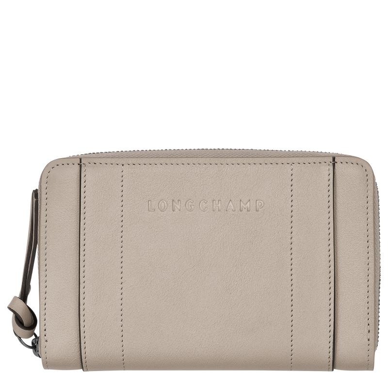 Clay Grey Longchamp 3D Women\'s Wallets | 36270-IJAD