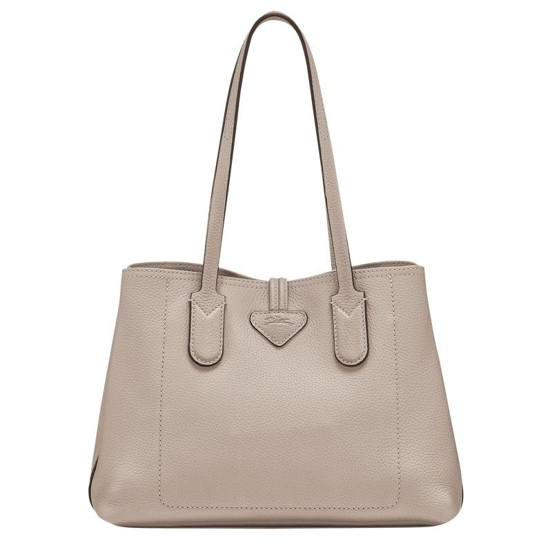 Clay Grey Longchamp Roseau Essential M Women's Tote Bag | 69523-LOIA