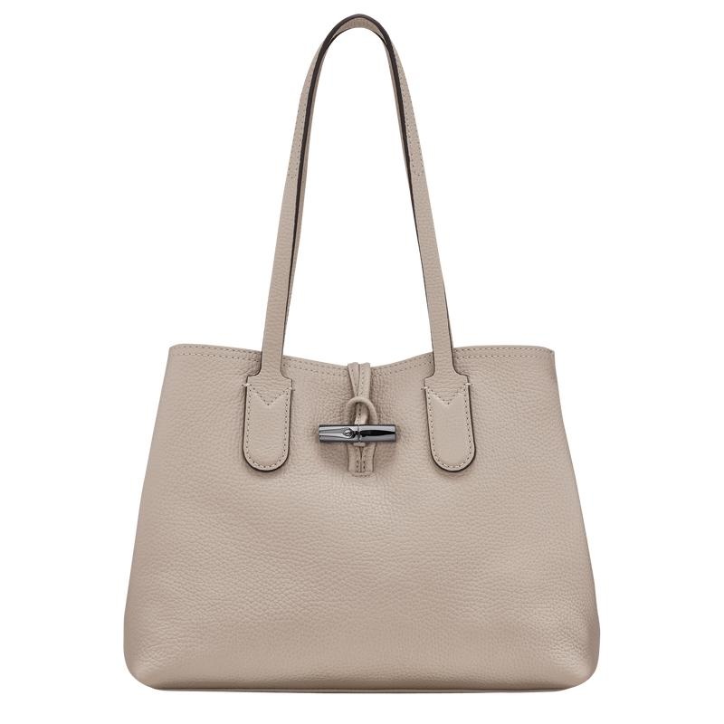 Clay Grey Longchamp Roseau Essential M Women\'s Tote Bag | 69523-LOIA