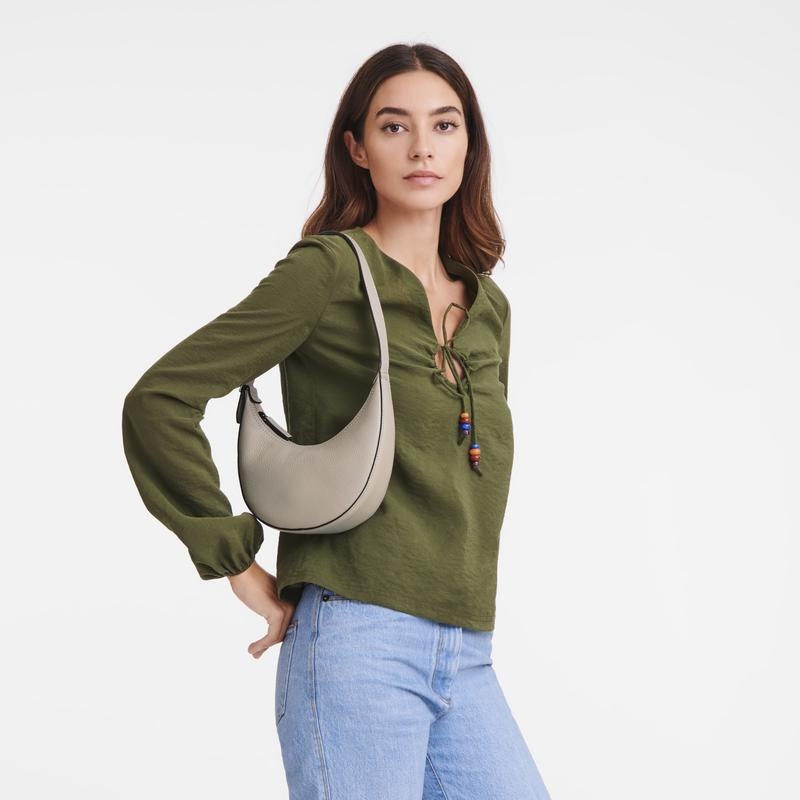 Clay Grey Longchamp Roseau Essential S Women's Hobo Bags | 07284-LPZE