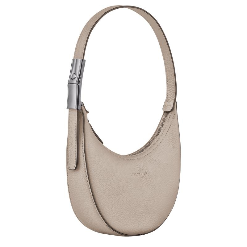 Clay Grey Longchamp Roseau Essential S Women's Hobo Bags | 07284-LPZE