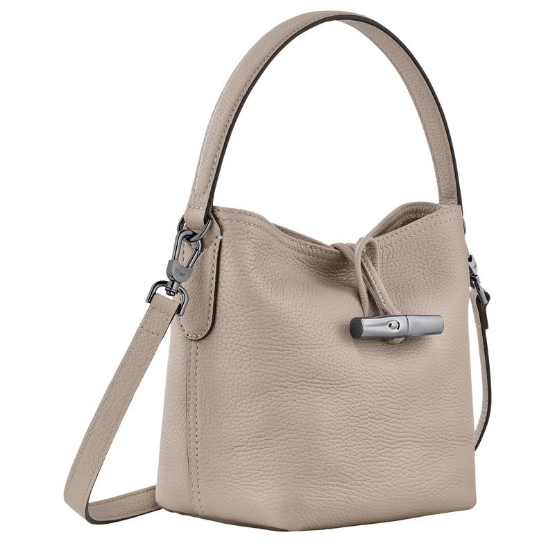 Clay Grey Longchamp Roseau Essential XS Women's Bucket Bag | 71094-XZRY