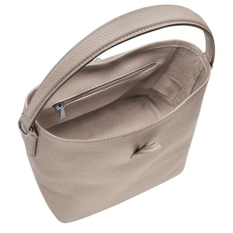 Clay Grey Longchamp Roseau Essential XS Women's Bucket Bag | 71094-XZRY