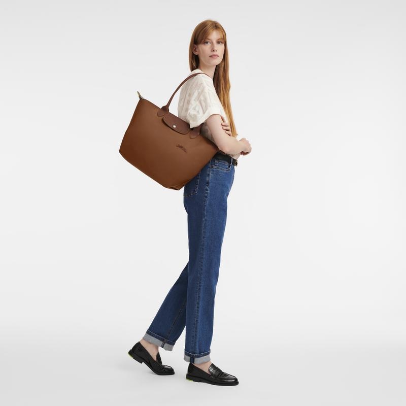 Cognac Brown Longchamp Le Pliage Green L Women's Tote Bag | 20198-UQXI