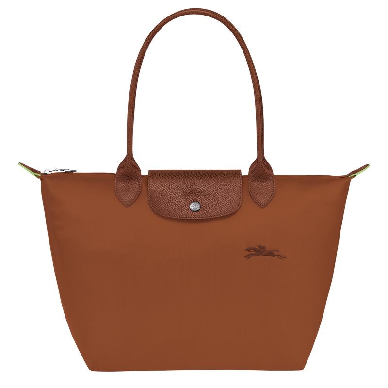 Cognac Brown Longchamp Le Pliage Green M Women\'s Tote Bag | 13940-VOEX