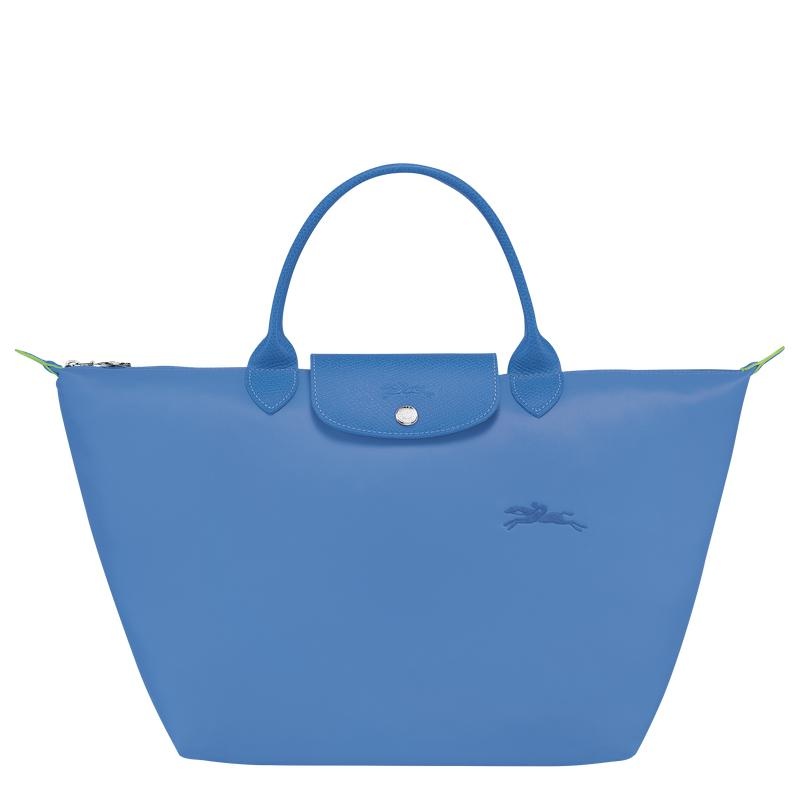 Cornflower Blue Longchamp Le Pliage Green M Women\'s Handbags | 06518-GAYR