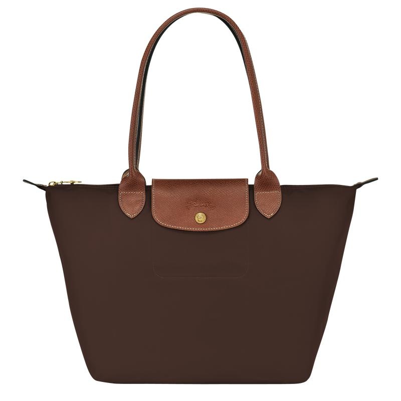 Ebony Brown Longchamp Le Pliage Original M Women\'s Tote Bag | 68354-SBVQ