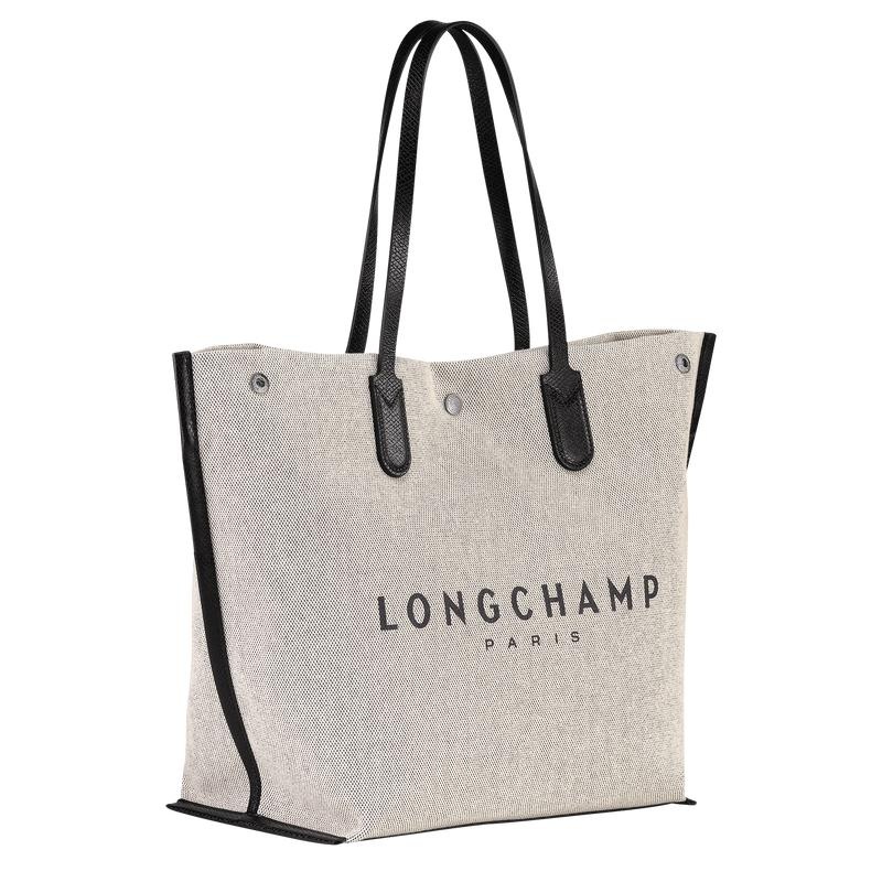 Ecru White Longchamp Essential L Women's Tote Bag | 32674-UJKW