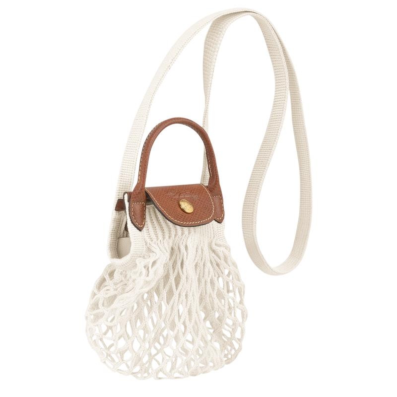 Ecru White Longchamp Le Pliage Filet XS Women's Mesh Bag | 94650-WZFK