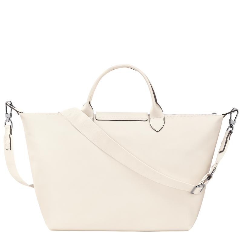 Ecru White Longchamp Le Pliage Xtra L Men's Handbags | 26094-ZDCF