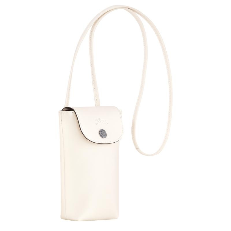 Ecru White Longchamp Le Pliage Xtra with leather lace Men's Phone Case | 81592-XKJU