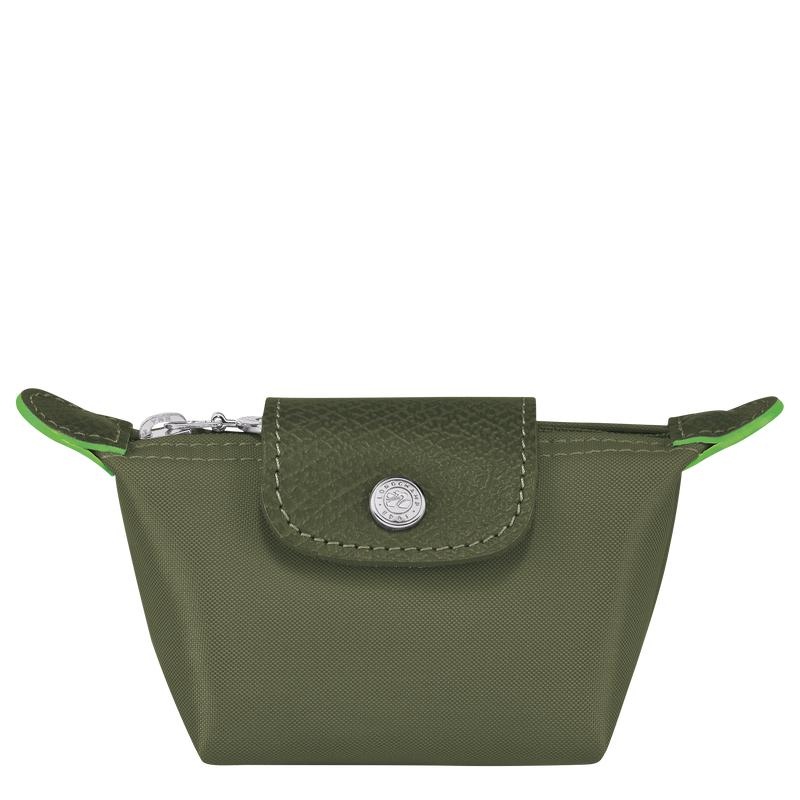 Forest Green Longchamp Le Pliage Green Men\'s Coin Purses | 81495-DAVP