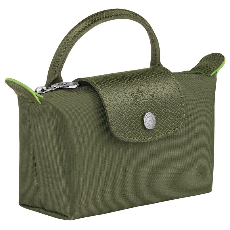 Forest Green Longchamp Le Pliage Green with handle Women's Pouches | 08147-PQRS