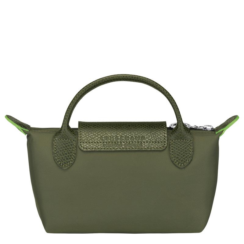 Forest Green Longchamp Le Pliage Green with handle Women's Pouches | 08147-PQRS