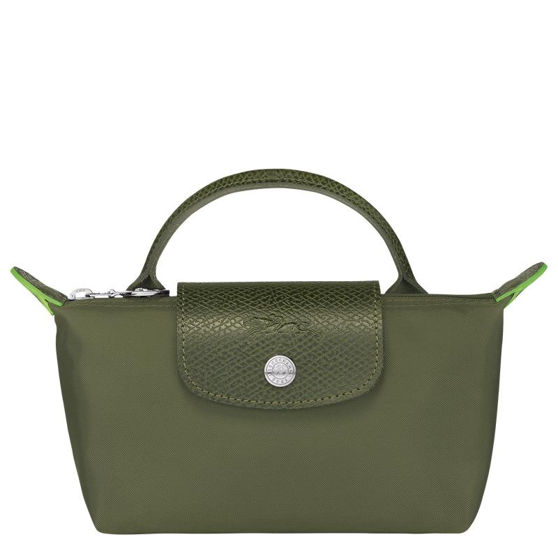 Forest Green Longchamp Le Pliage Green with handle Women\'s Pouches | 08147-PQRS