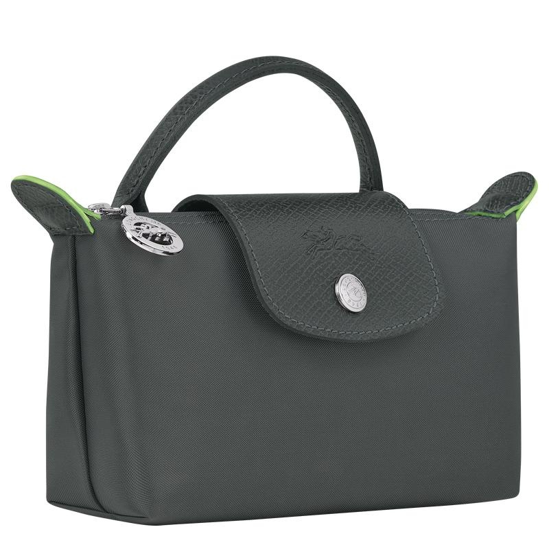 Graphite Grey Longchamp Le Pliage Green with handle Women's Pouches | 16743-KHTM