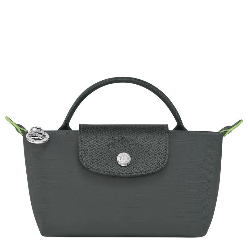 Graphite Grey Longchamp Le Pliage Green with handle Women\'s Pouches | 16743-KHTM