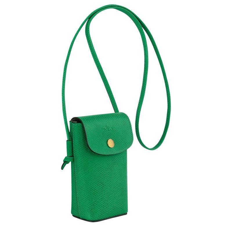 Green Longchamp Épure with leather lace Men's Phone Case | 72163-QVYM