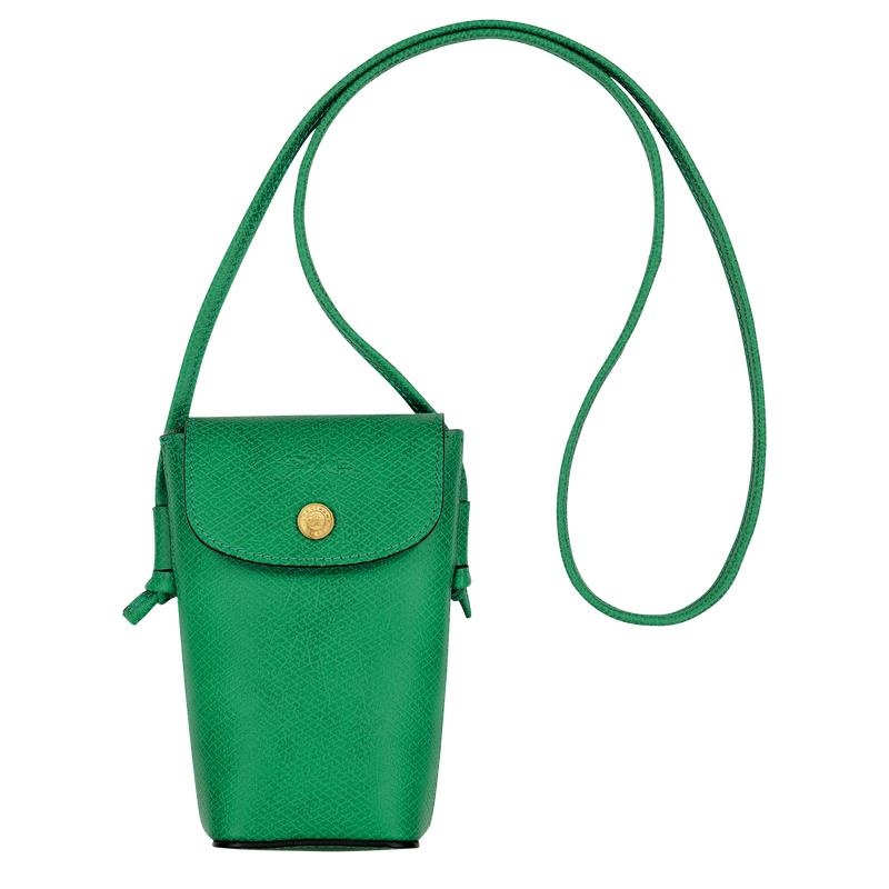 Green Longchamp Épure with leather lace Women\'s Phone Case | 81742-SKDL