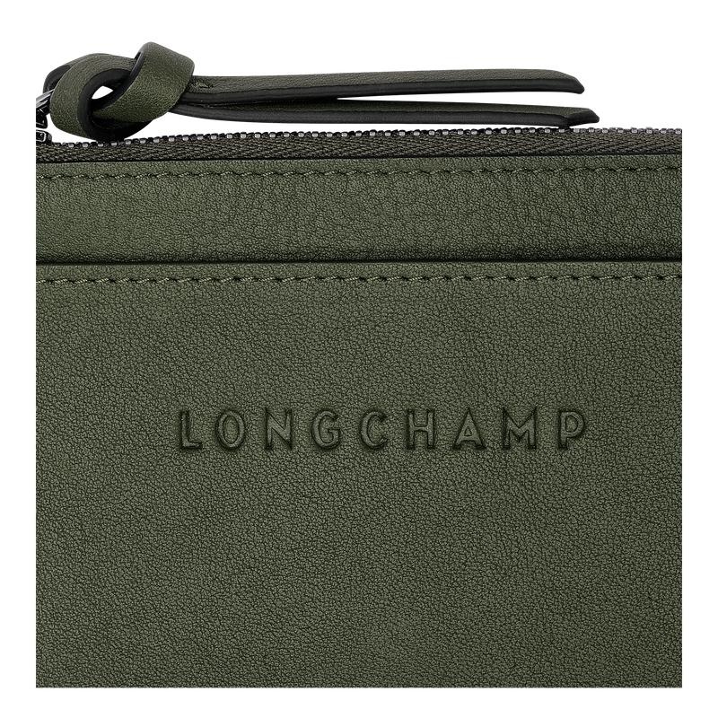 Khaki Longchamp 3D Men's Cardholders | 04256-MFNO