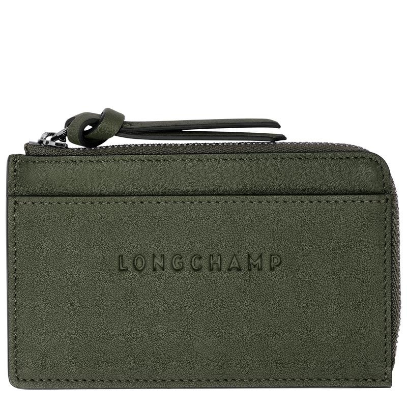 Khaki Longchamp 3D Men\'s Cardholders | 04256-MFNO