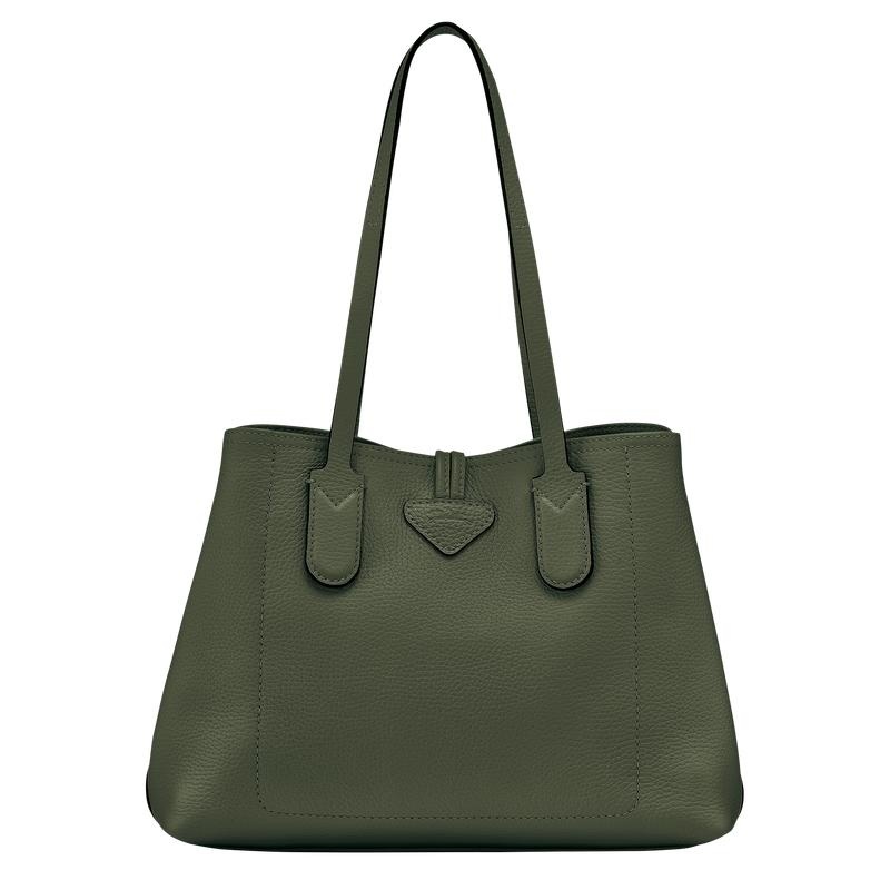 Khaki Longchamp Roseau Essential M Women's Tote Bag | 39802-NLGF